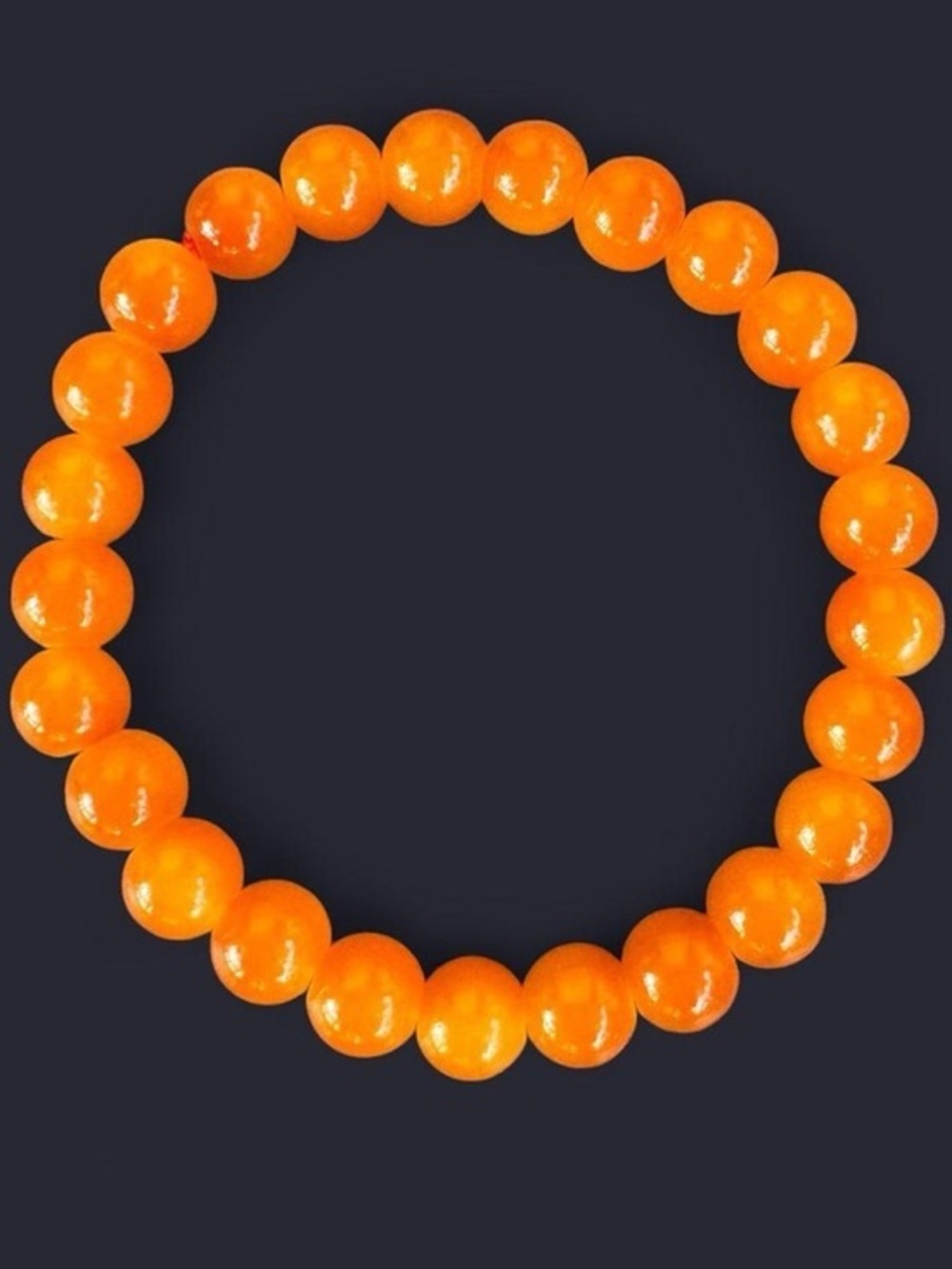 Vivid Orange Glass Bead Bracelet 8mm